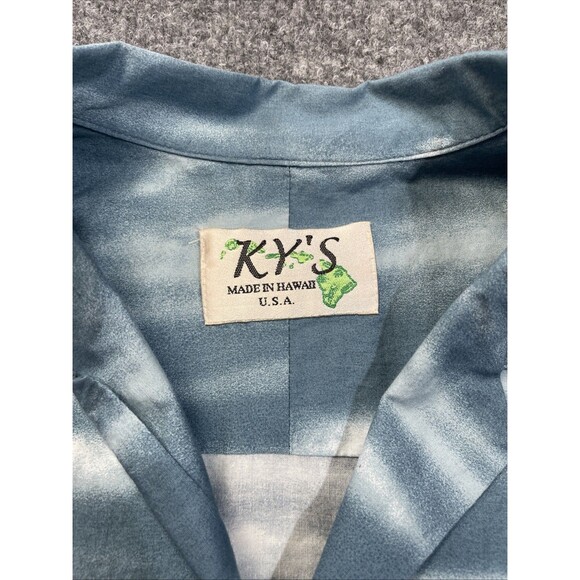 Ky's Hawaiian Shirt Men's Large Cotton Motorcycles Surfboards Tiki Hut Button-Up - Picture 6 of 16